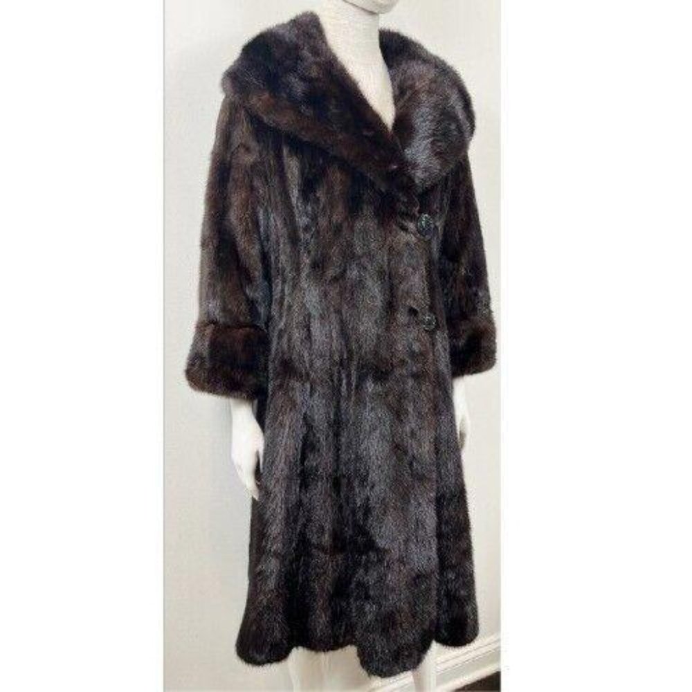 BIRGER CHRISTENSEN MINK MIDI SWING COAT M/L - Picture 5 of 16